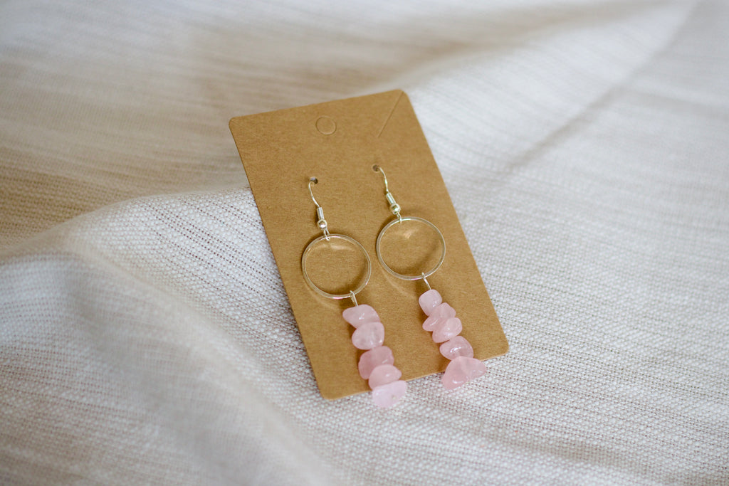 Rose Quartz Dangle Earrings