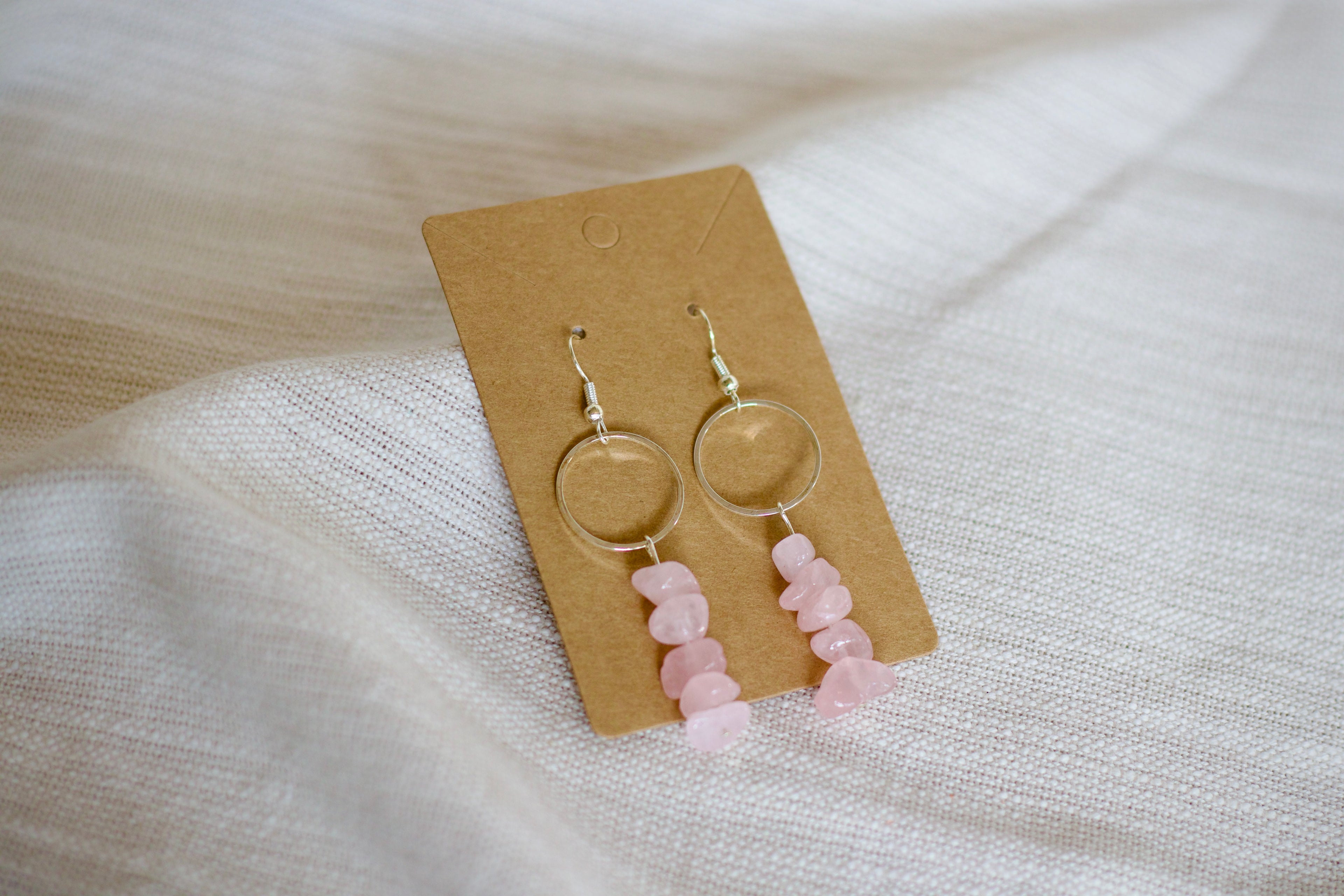 Rose Quartz Dangle Earrings