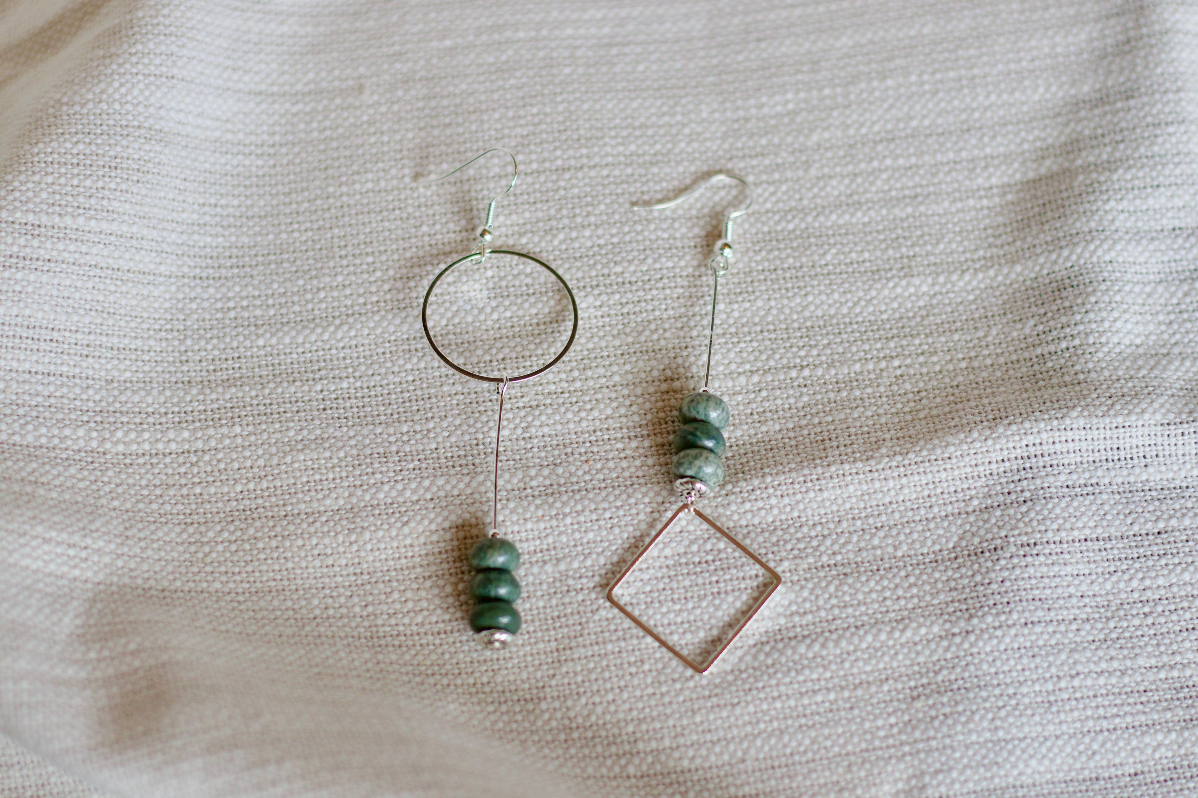 Asymmetrical River Jasper Earrings