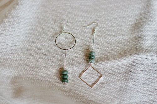 Asymmetrical River Jasper Earrings