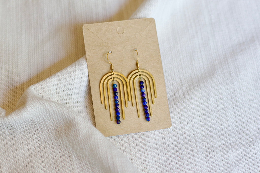Lapis Lazuli Charm Earrings