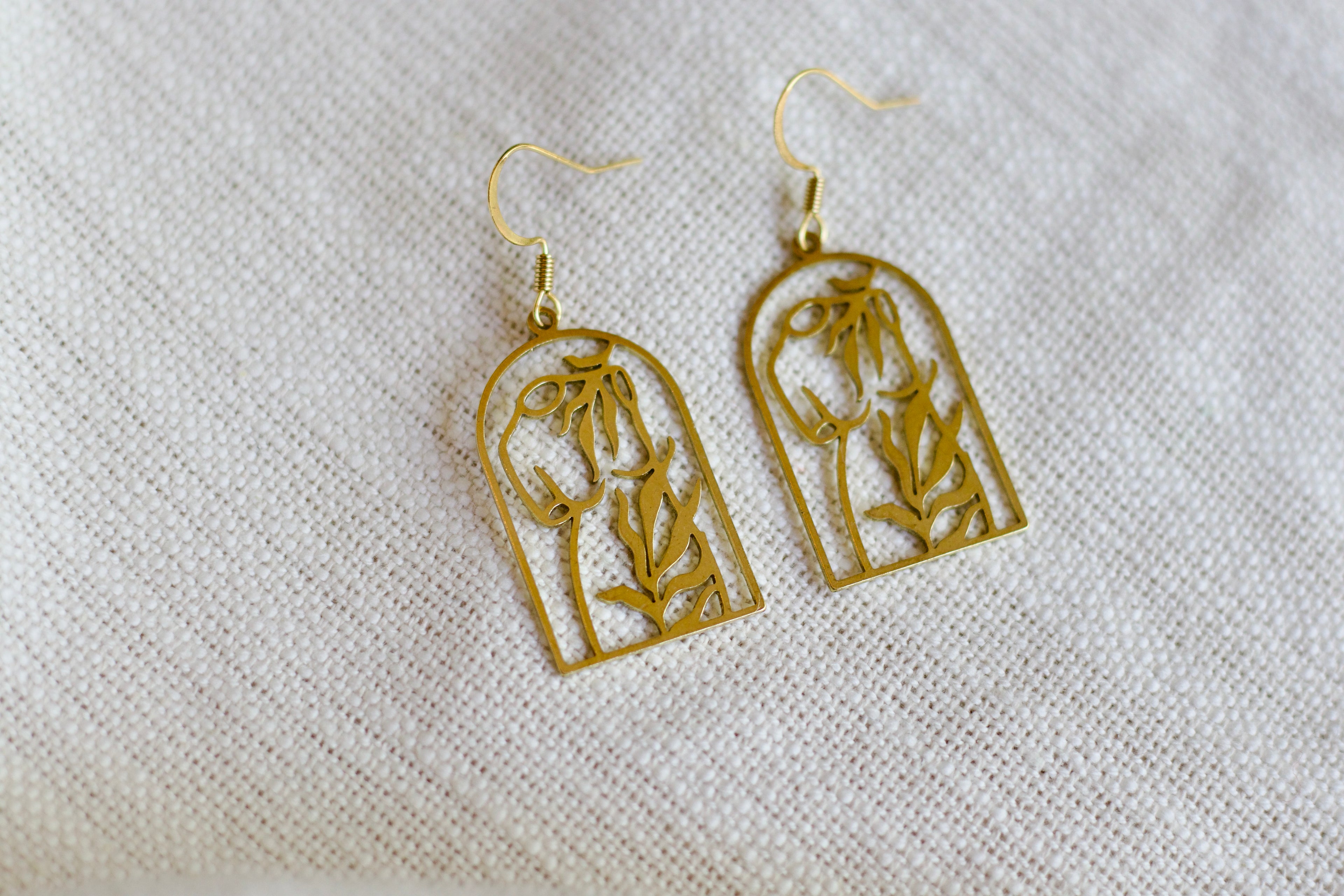 Goddess Earrings- Brass