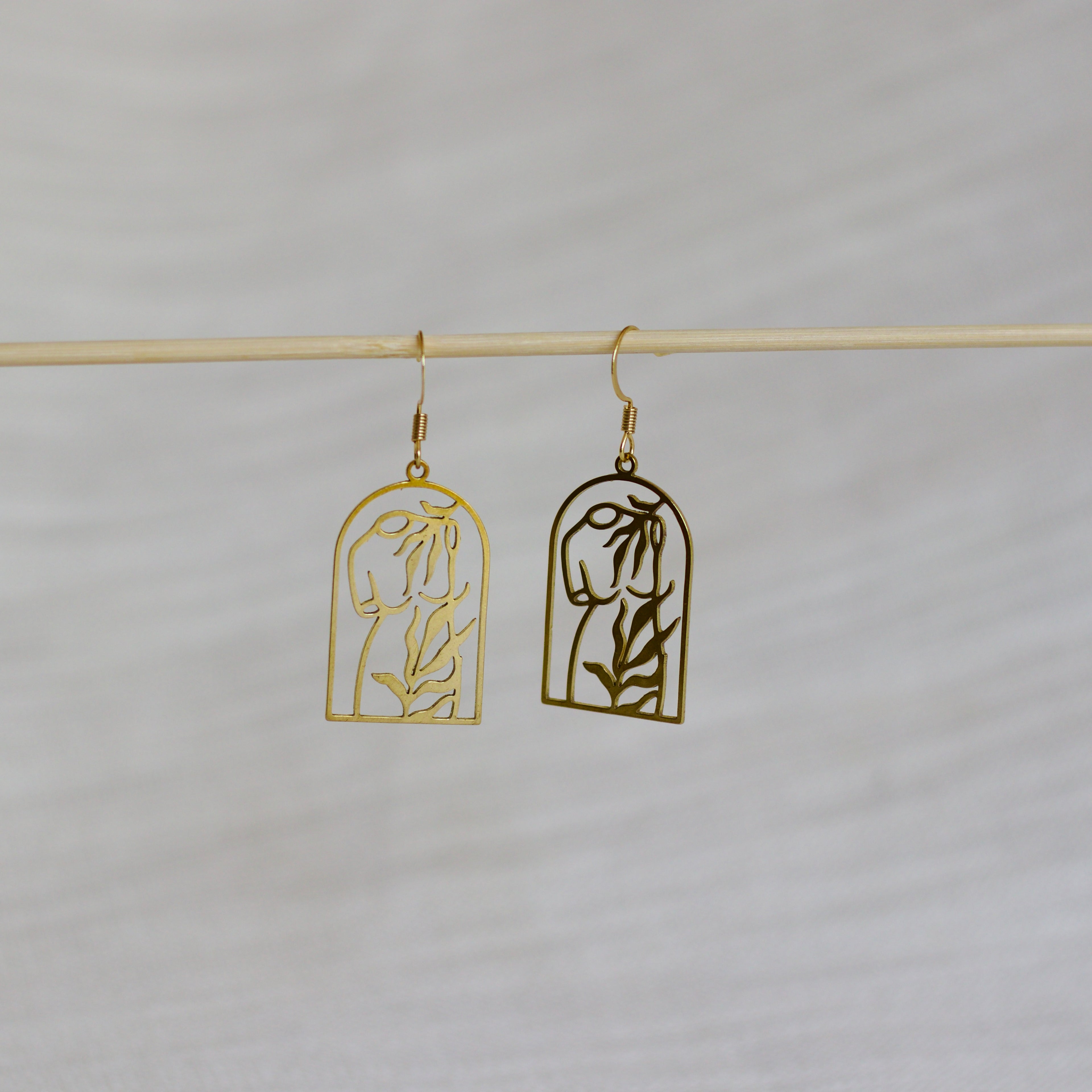 Goddess Earrings- Brass