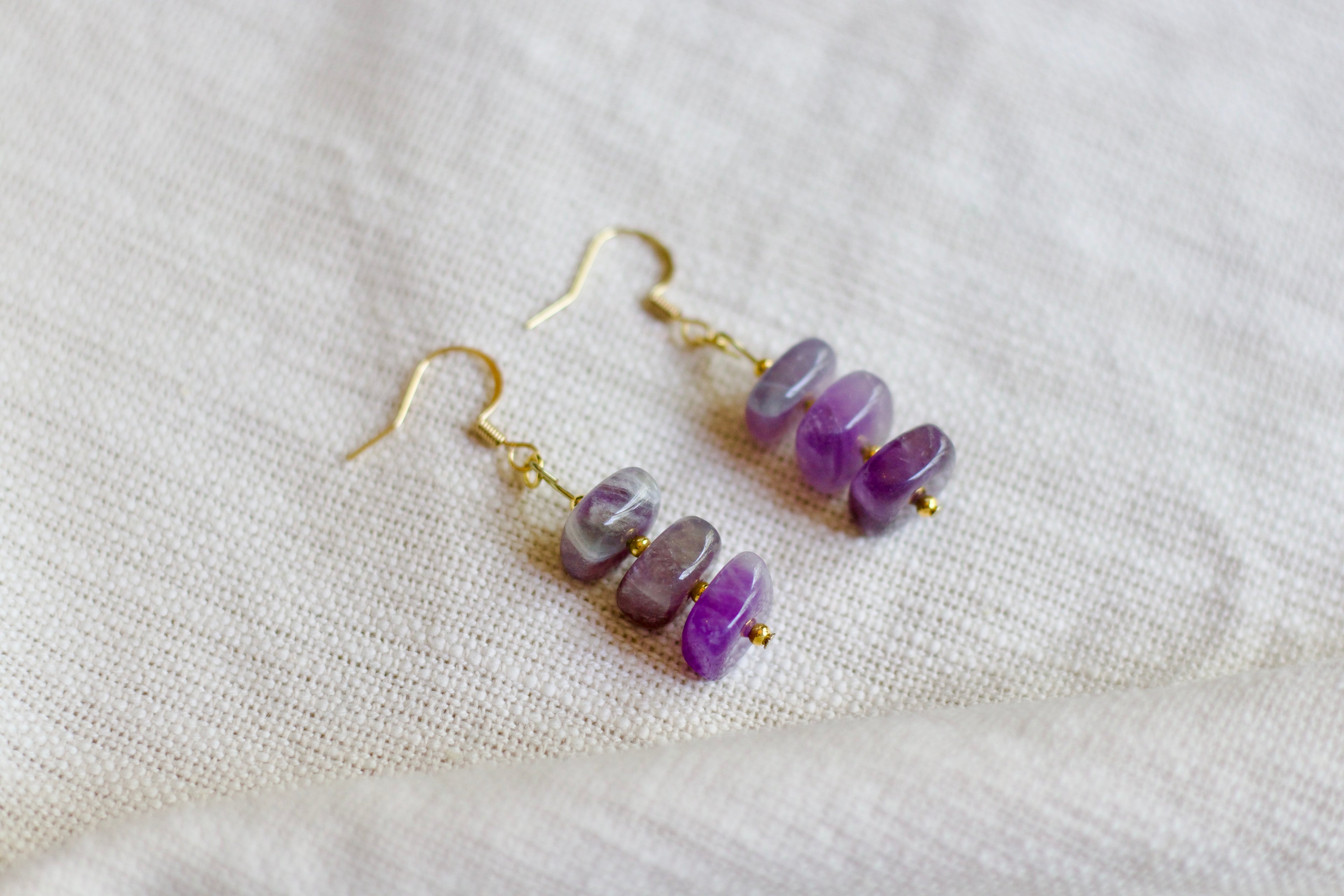 Amethyst Square Earrings