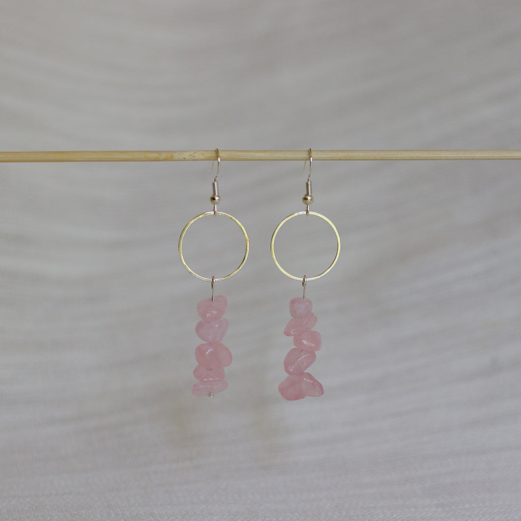 Rose Quartz Dangle Earrings