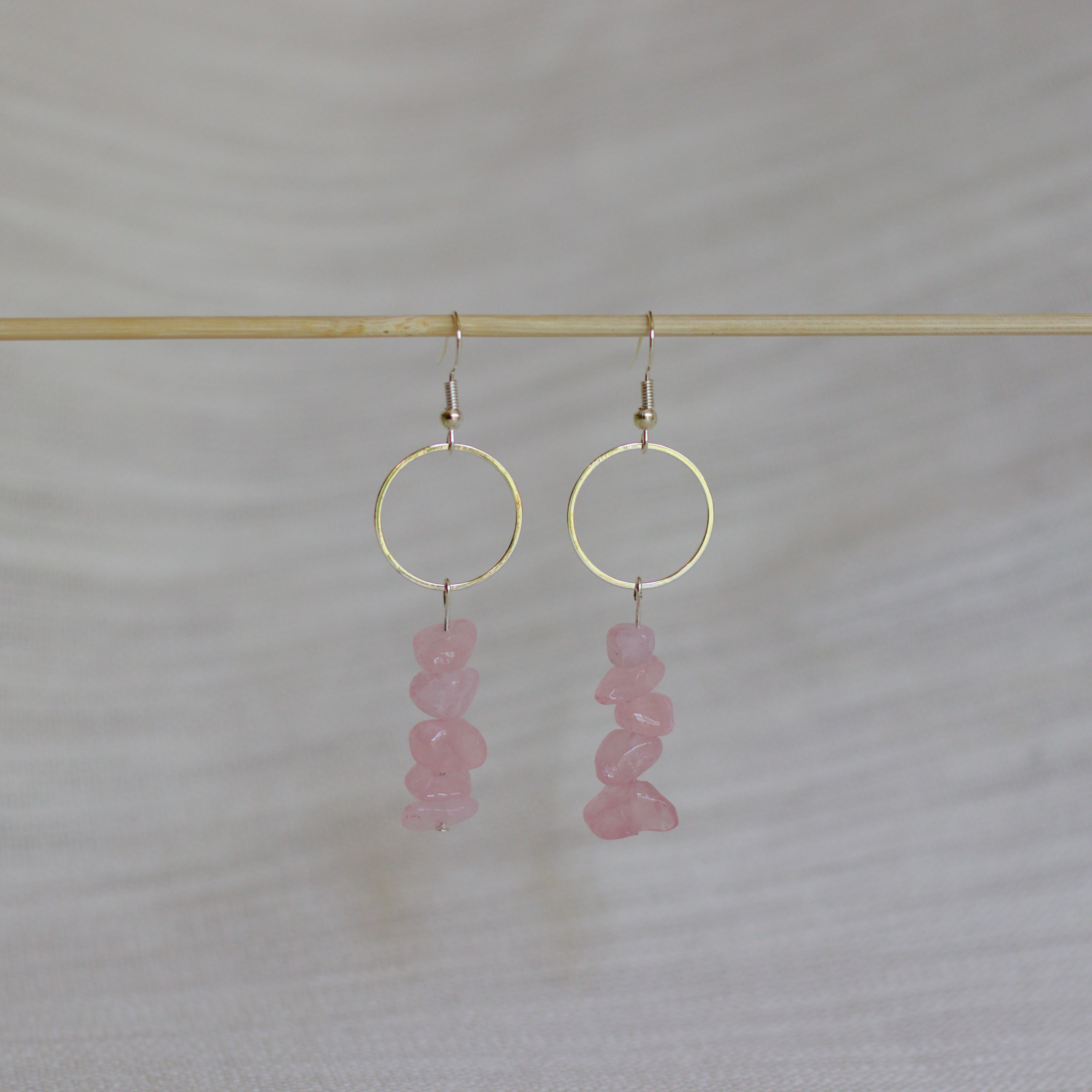 Rose Quartz Dangle Earrings