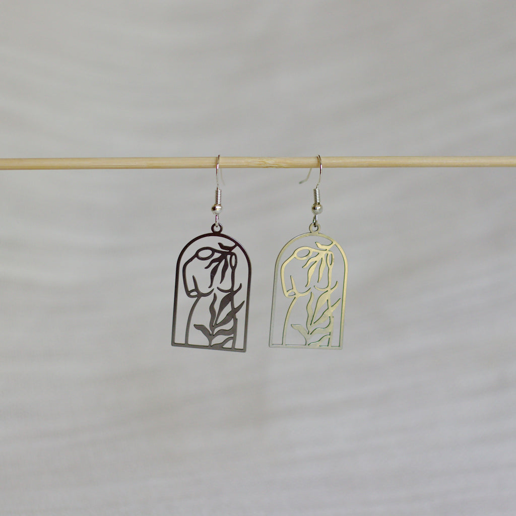 Goddess Earrings- Rhodium