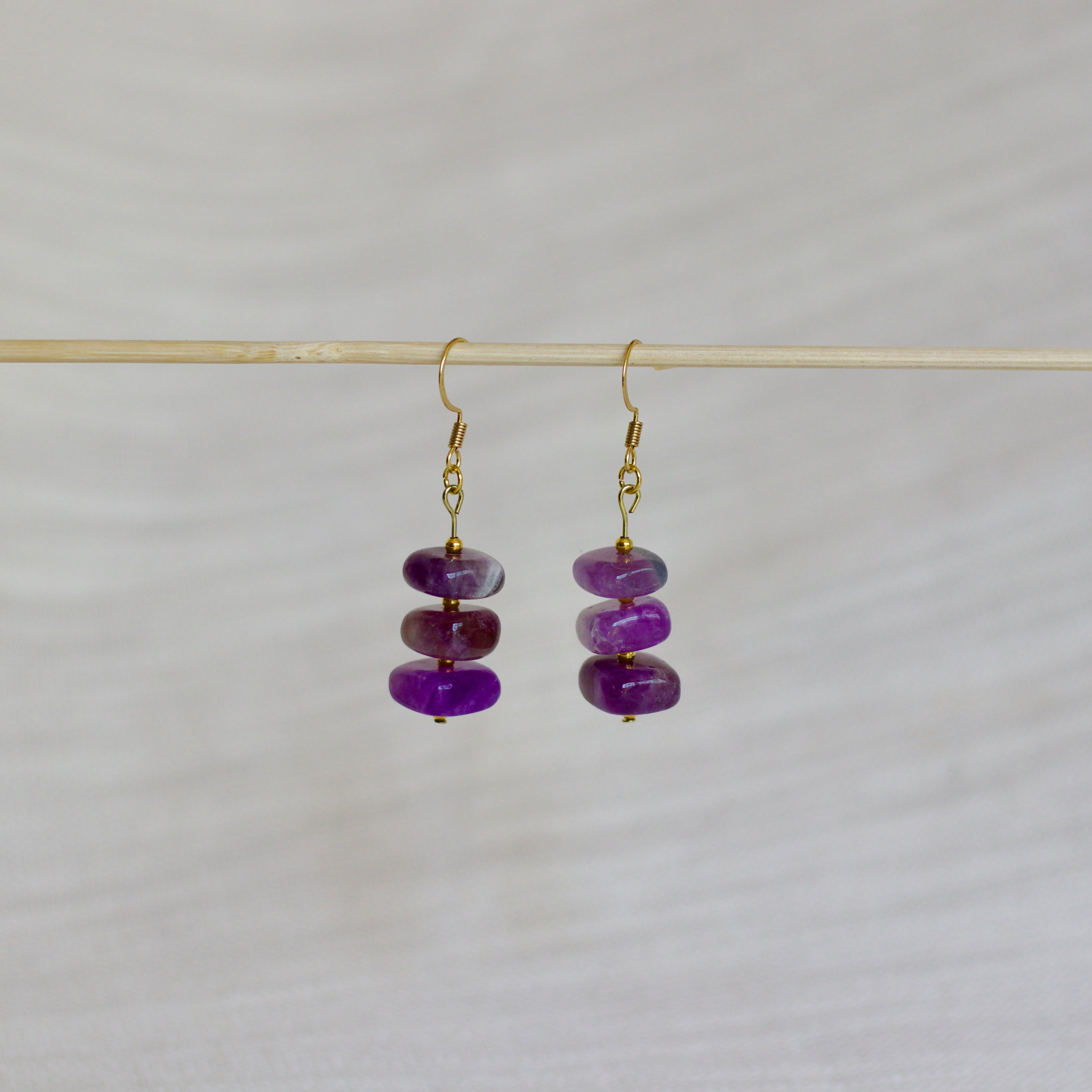 Amethyst Square Earrings