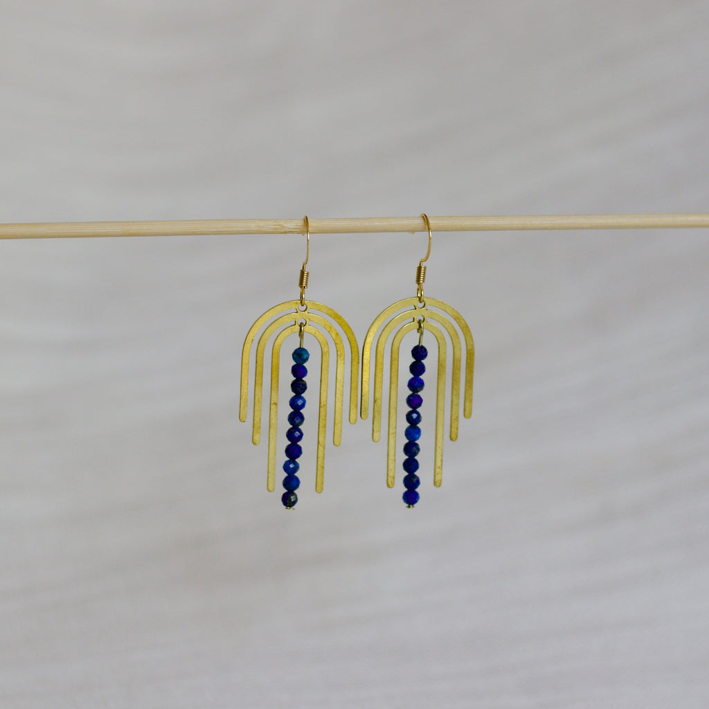 Lapis Lazuli Charm Earrings