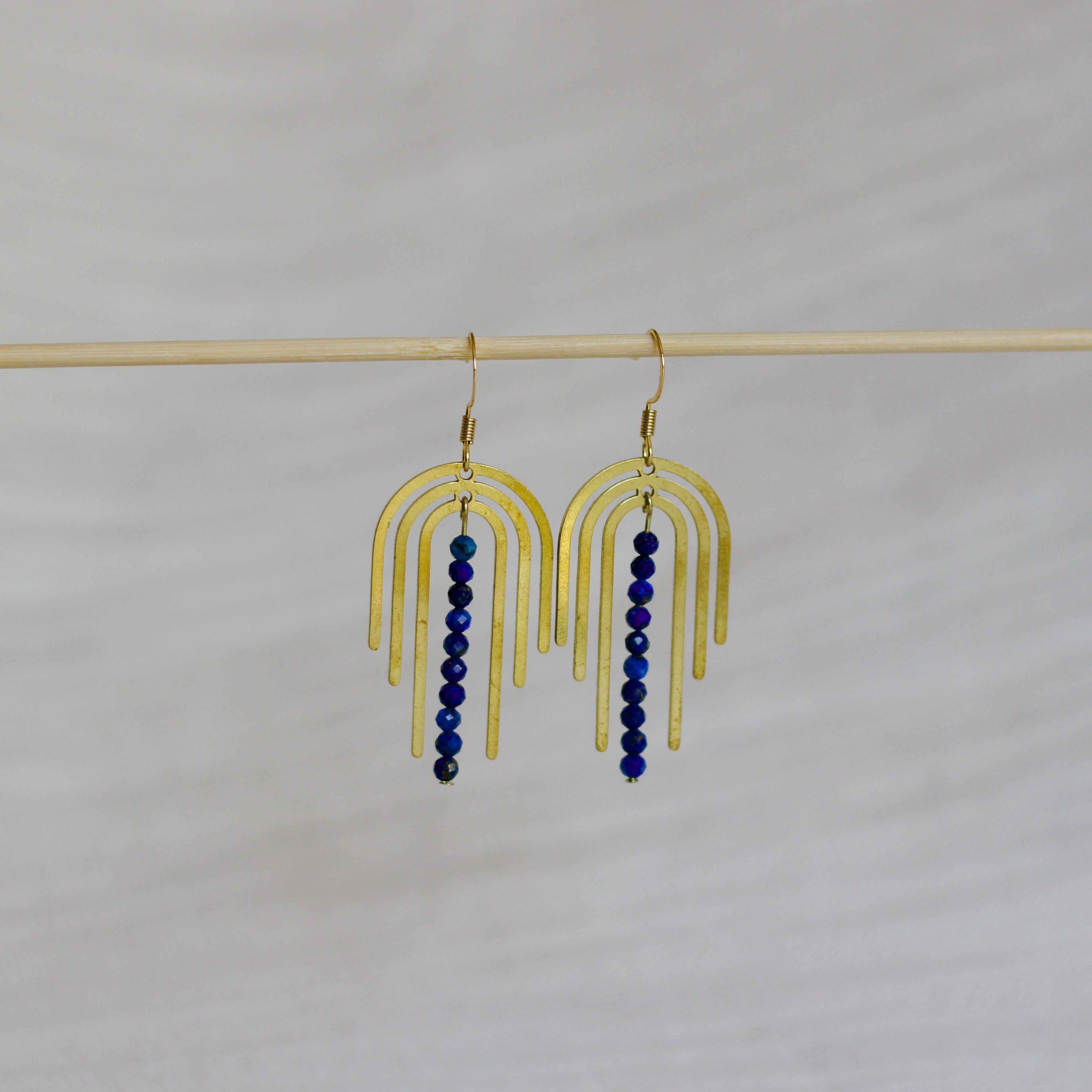 Lapis Lazuli Charm Earrings
