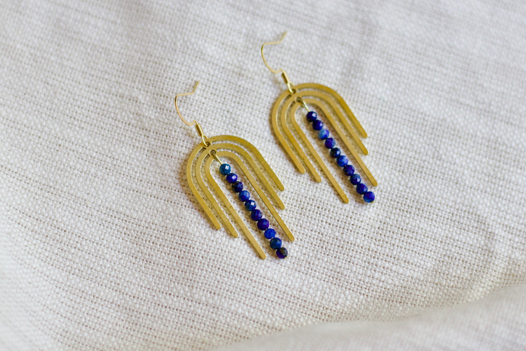 Lapis Lazuli Charm Earrings