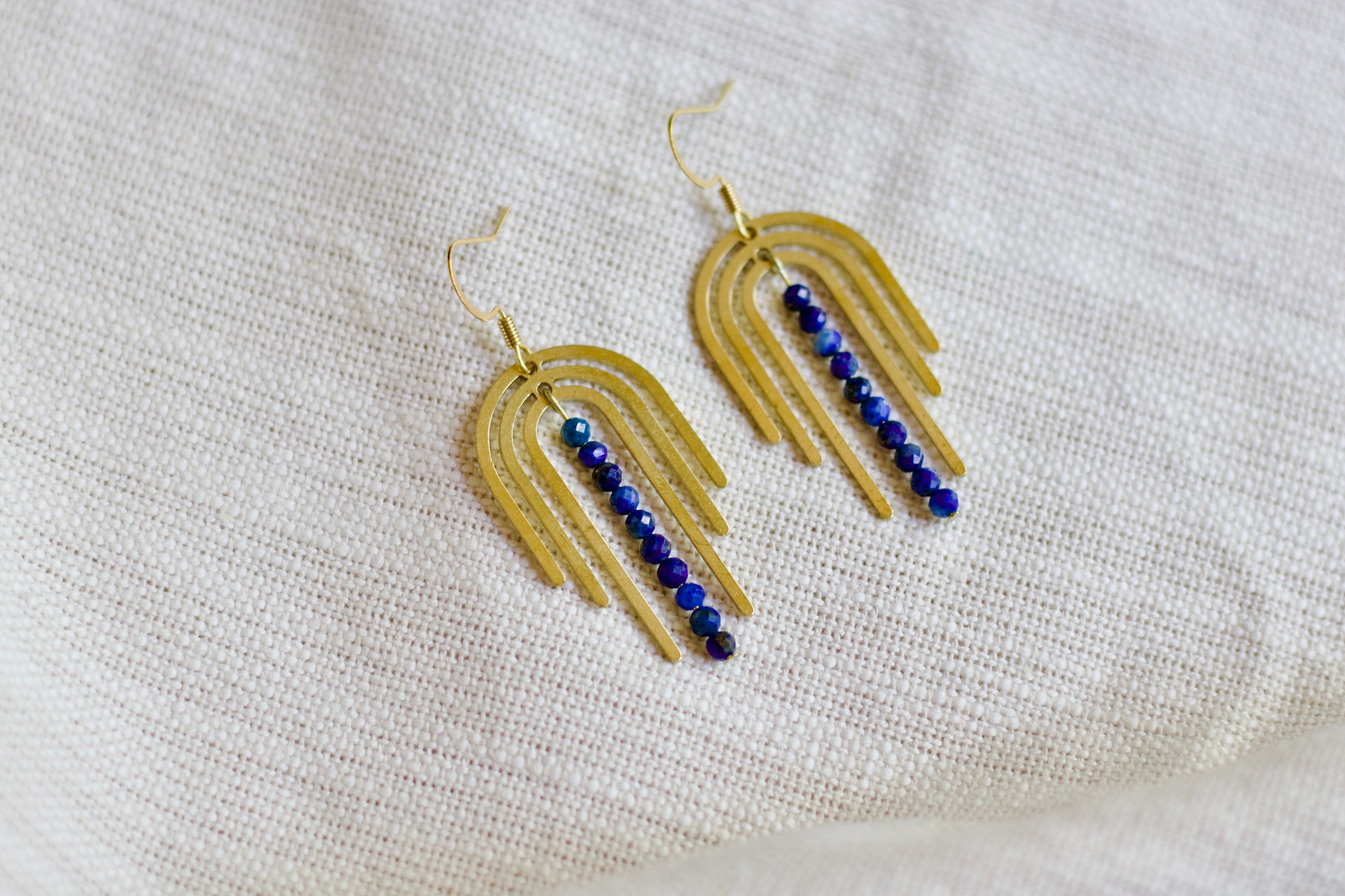 Lapis Lazuli Charm Earrings
