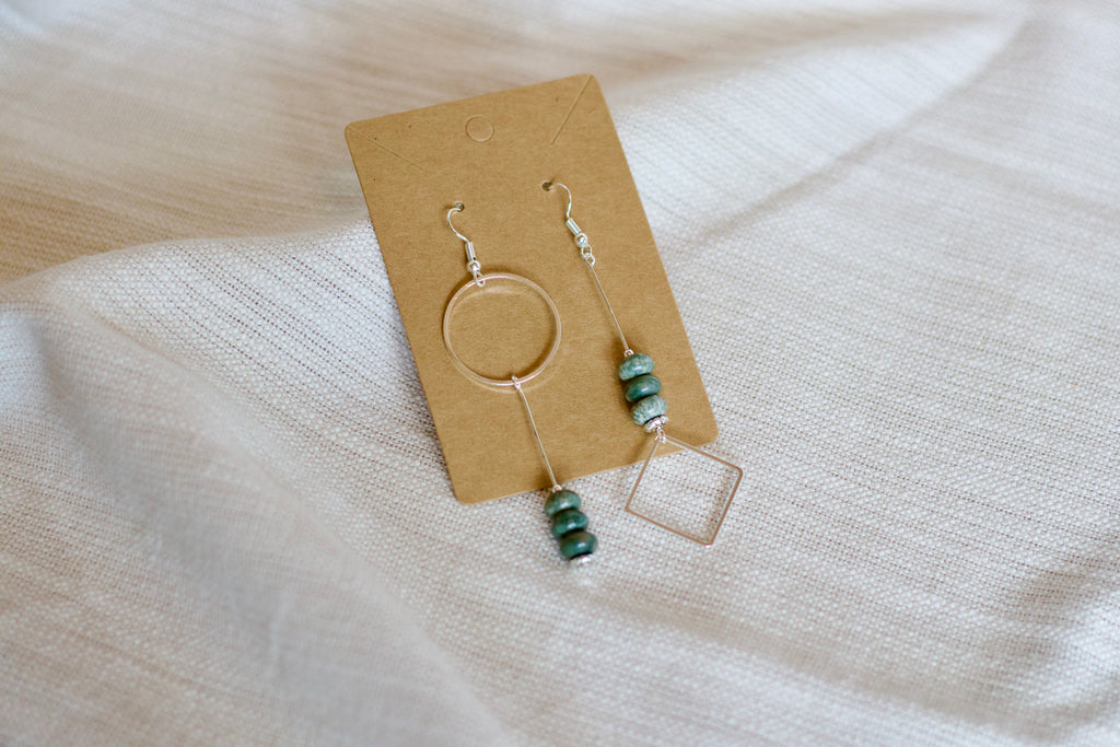 Asymmetrical River Jasper Earrings