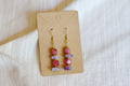 Strawberry Quartz and Amethyst Earrings